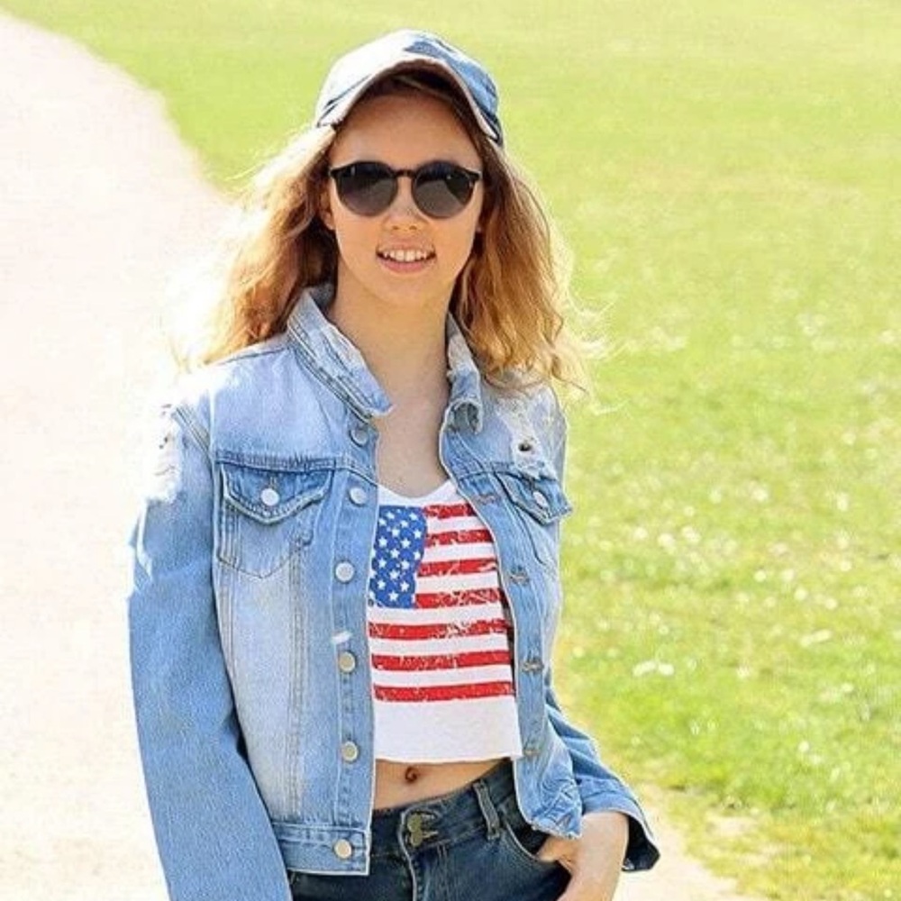 America White Cropped Tank Top 🇺🇸 - Picture 7 of 9